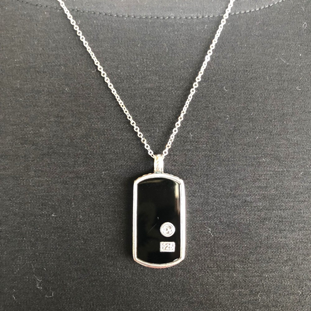 David Yurman Streamline Tag Black Onyx and SS